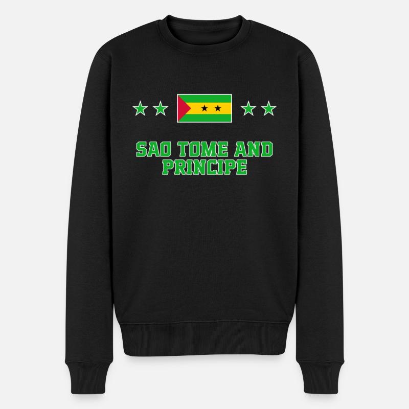 São Tomé und Príncipe - Männer Premium Bio Pullover - Schwarz