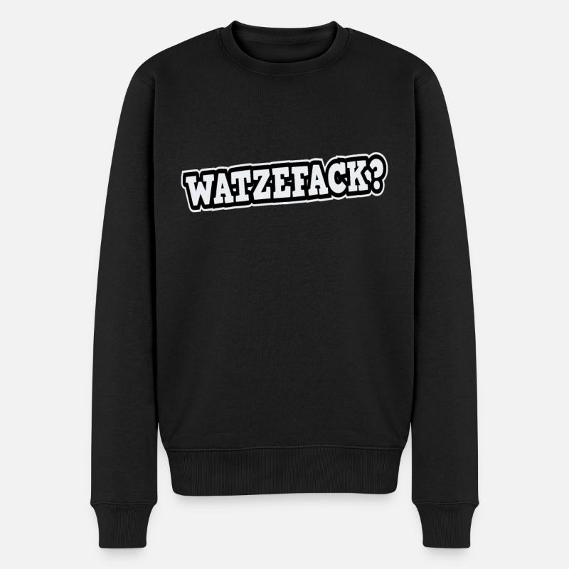 What ze fack - Männer Premium Bio Pullover - Schwarz