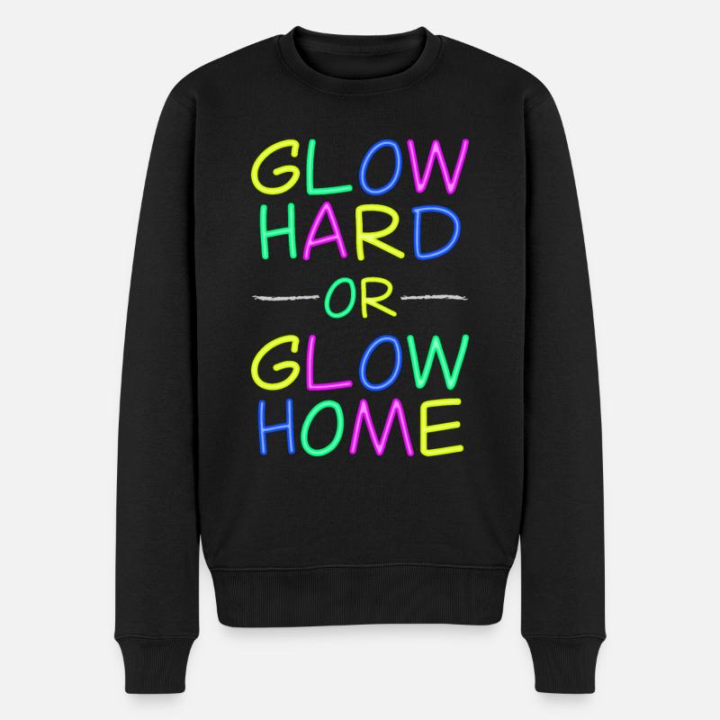 Neon Lebensmotto - Strahlend leben - Männer Premium Bio Pullover - Schwarz