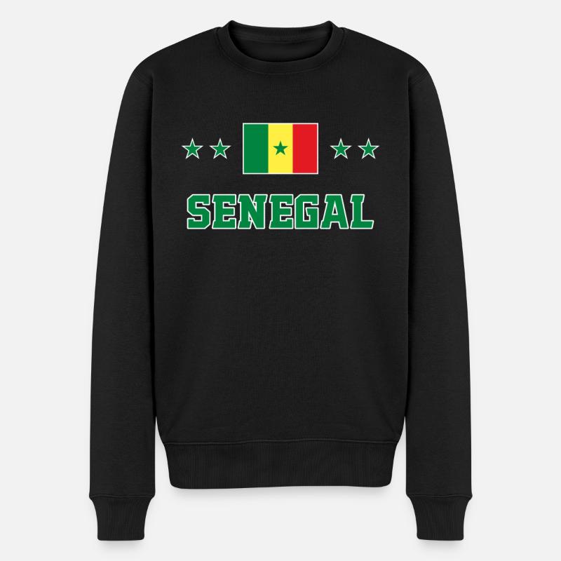 Senegal - Männer Premium Bio Pullover - Schwarz