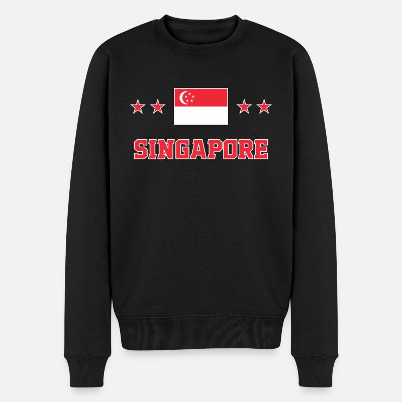 Singapur - Männer Premium Bio Pullover - Schwarz