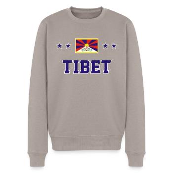 Tibet - Männer Premium Bio Pullover - Taupe - Vorne - Nico (187cm)