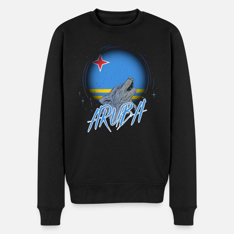 Aruba - Männer Premium Bio Pullover - Schwarz