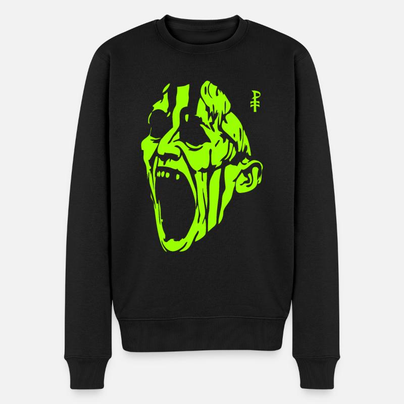 Der schreiende grüne Monster Mann - Männer Premium Bio Pullover - Schwarz