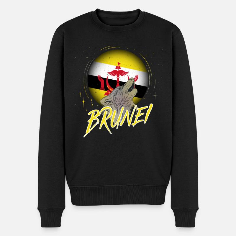 Brunei - Männer Premium Bio Pullover - Schwarz
