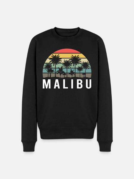 Retro Malibu Sunset Relax - Men's Premium Organic Jumper - black