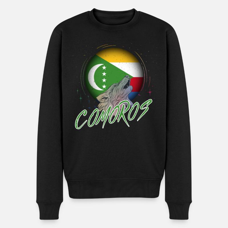 Komoren - Männer Premium Bio Pullover - Schwarz