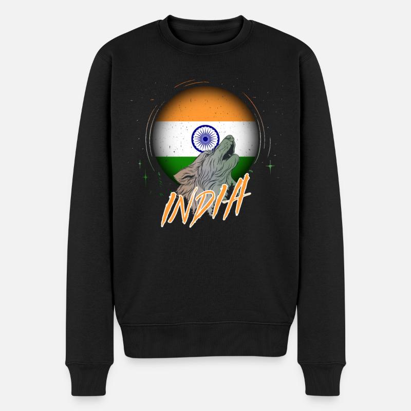 Indien - Männer Premium Bio Pullover - Schwarz
