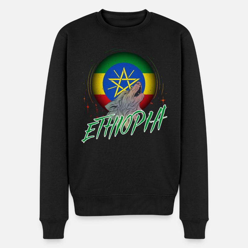 Äthiopien - Männer Premium Bio Pullover - Schwarz