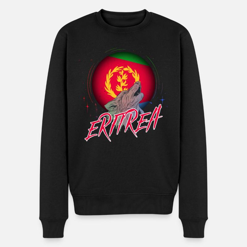 Eritrea - Männer Premium Bio Pullover - Schwarz