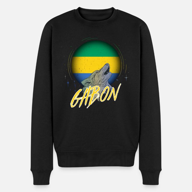 Gabun - Männer Premium Bio Pullover - Schwarz