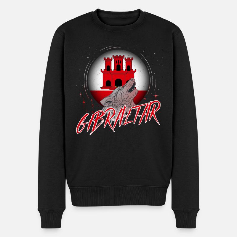 Gibraltar - Männer Premium Bio Pullover - Schwarz