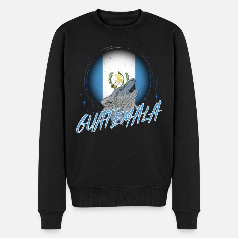 Guatemala - Männer Premium Bio Pullover - Schwarz