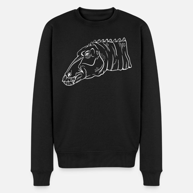 Urzeitliches Dino-Silhouetten Kunstwerk - Männer Premium Bio Pullover - Schwarz