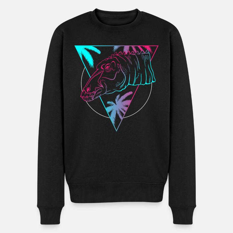 Farbiger Dino Kreis Kunst Geschenk - Männer Premium Bio Pullover - Schwarz