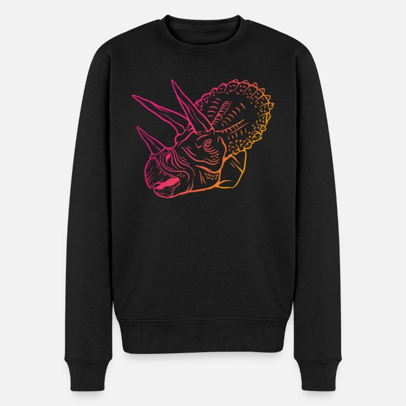 Néon Triceratops Style rétro collection - Pull Premium bio Homme - noir