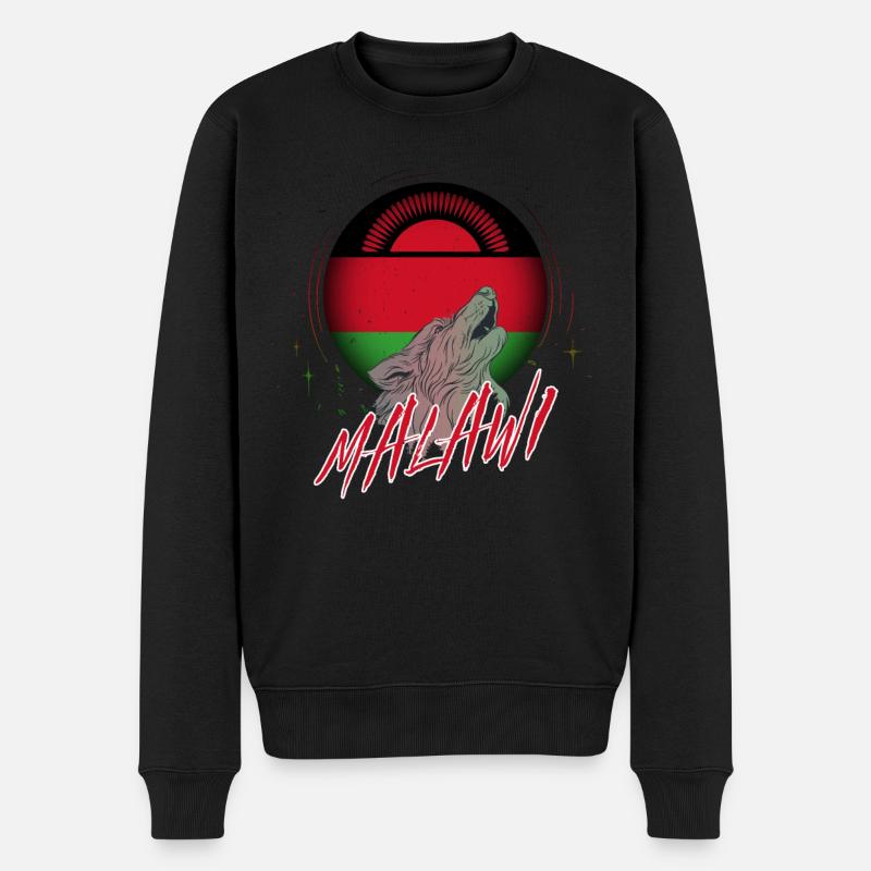 Malawi - Männer Premium Bio Pullover - Schwarz