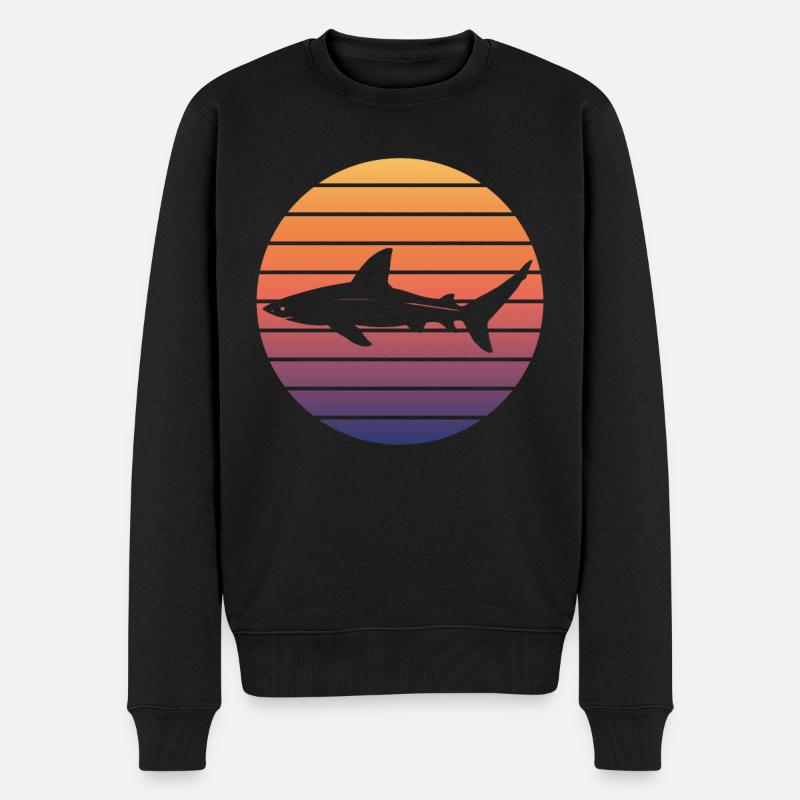 Requin Retro Sunset Surfer - Pull Premium bio Homme - noir