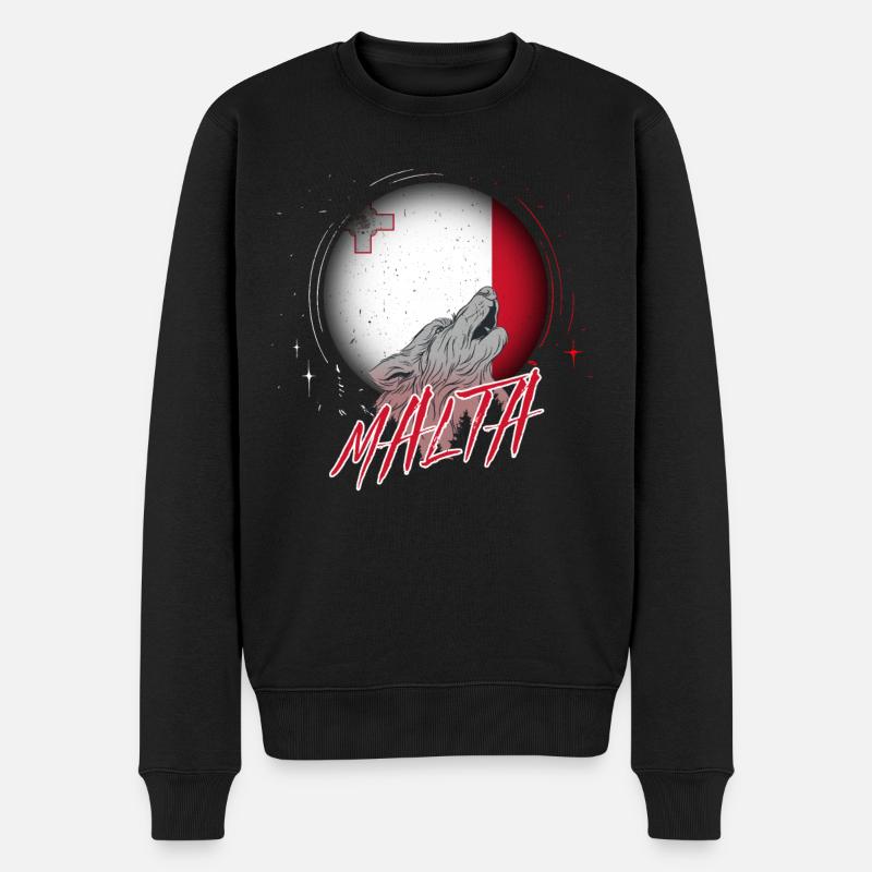Malta - Männer Premium Bio Pullover - Schwarz