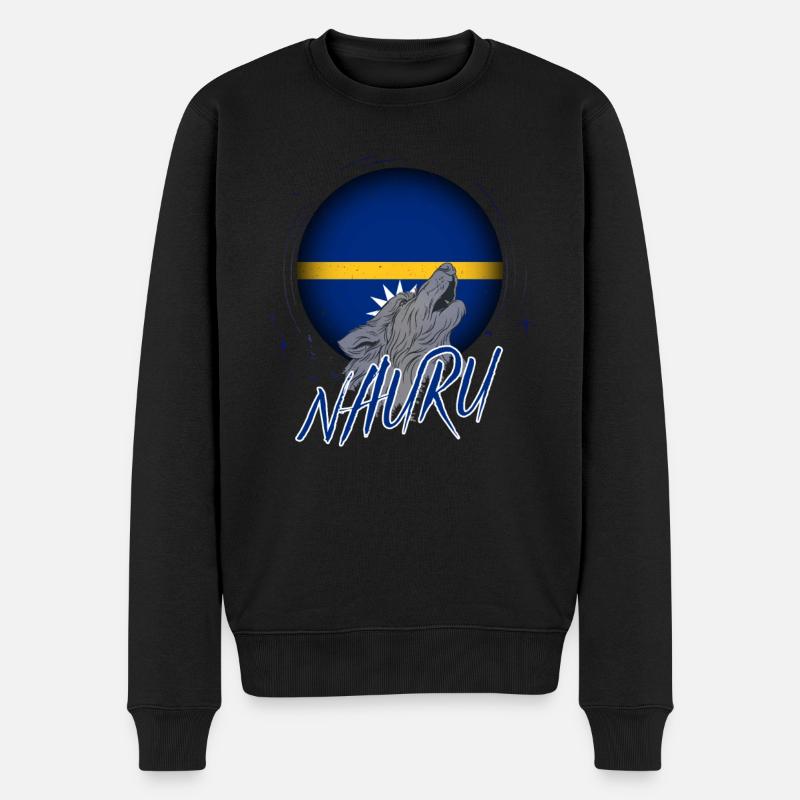 Nauru - Männer Premium Bio Pullover - Schwarz