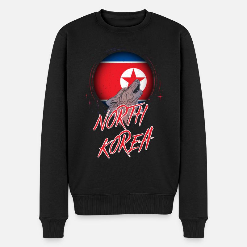 Nordkorea - Männer Premium Bio Pullover - Schwarz