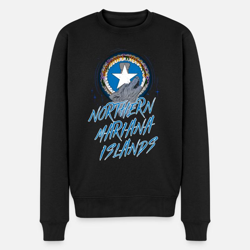 Nördliche Marianen - Männer Premium Bio Pullover - Schwarz