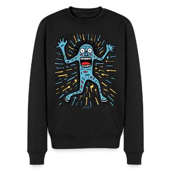 Personnage de dessin animé Pop Art : Funky, Drôle, Amusant - Pull Premium bio Homme - noir - Devant - Nico (187cm)