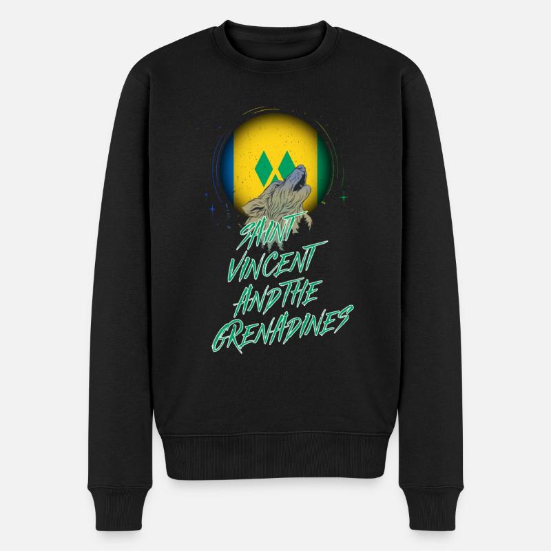 St. Vincent und die Grenadinen - Männer Premium Bio Pullover - Schwarz