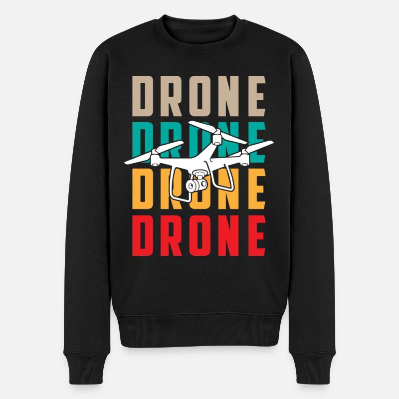 Drone - Männer Premium Bio Pullover - Schwarz