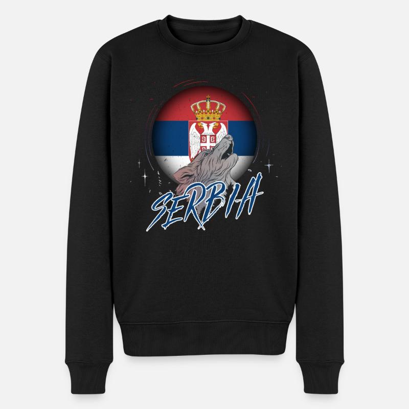 Serbie - Pull Premium bio Homme - noir