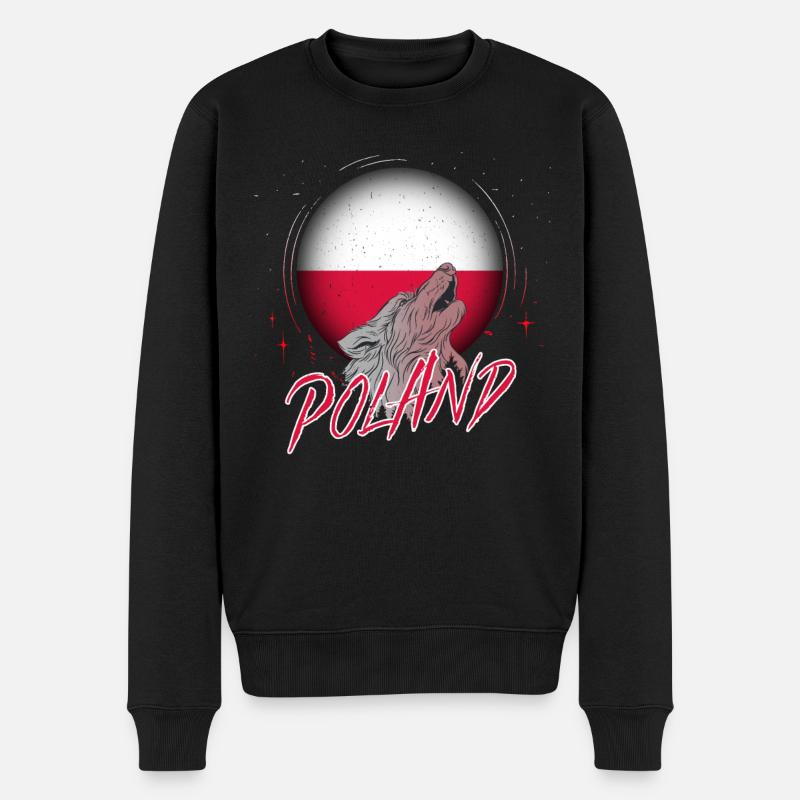 Polen - Männer Premium Bio Pullover - Schwarz