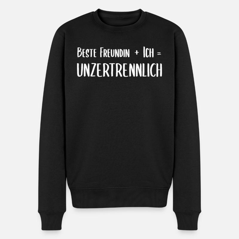 Unzertrennlich Freundinnen Glück - Männer Premium Bio Pullover - Schwarz