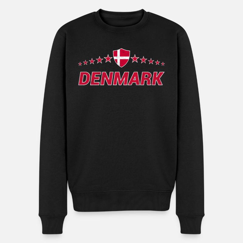 Dänemark - Männer Premium Bio Pullover - Schwarz