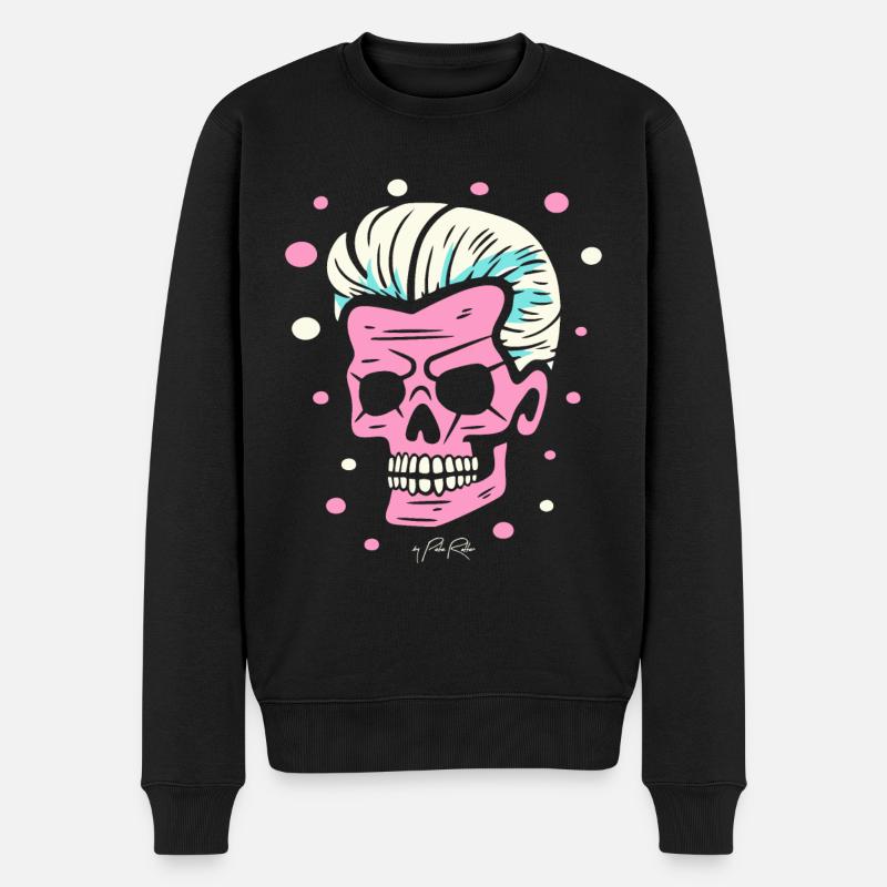 Pop-Farben-Kunst, Eine Boomer-Schädel-Party - Männer Premium Bio Pullover - Schwarz