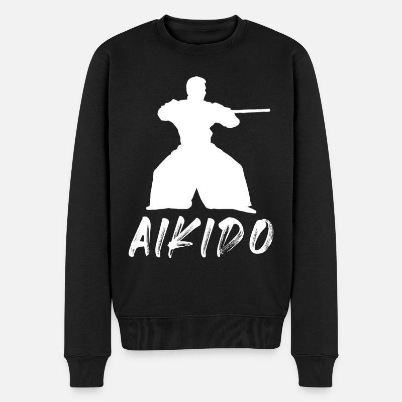 Aikido - Männer Premium Bio Pullover - Schwarz