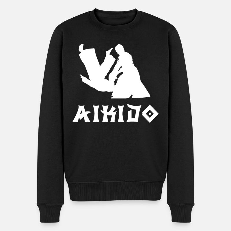 Aikido - Männer Premium Bio Pullover - Schwarz