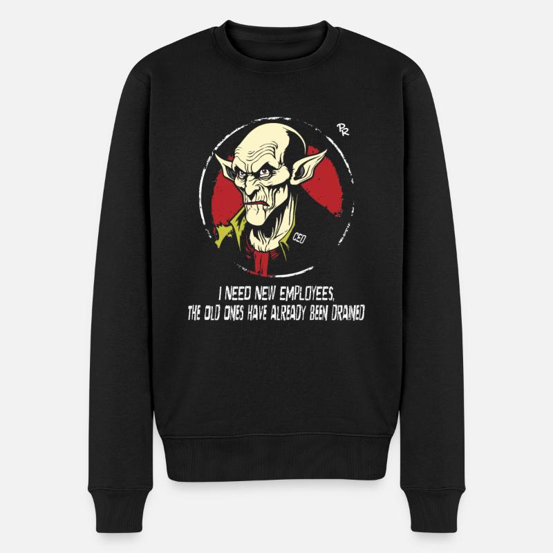 Mitarbeiter gesucht: Nosferatu CEO Vampir - Männer Premium Bio Pullover - Schwarz