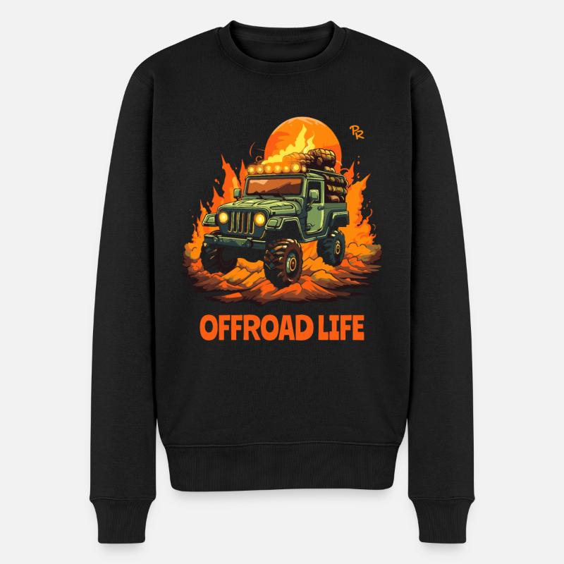Offroad-Leben: Offrader 4x4 - Männer Premium Bio Pullover - Schwarz