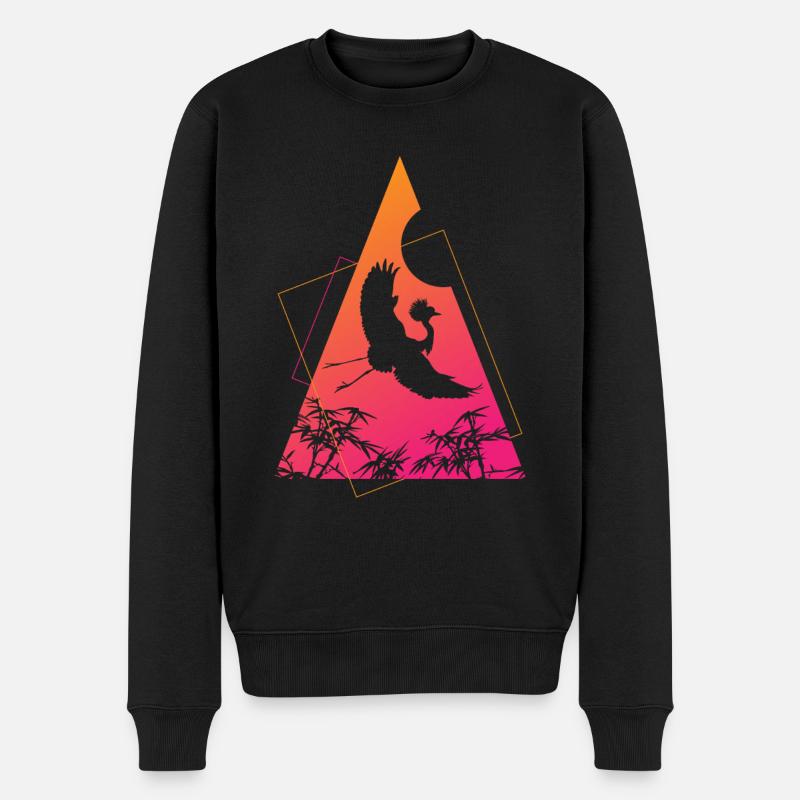 Grue Origami Géométrie Créativité - Pull Premium bio Homme - noir