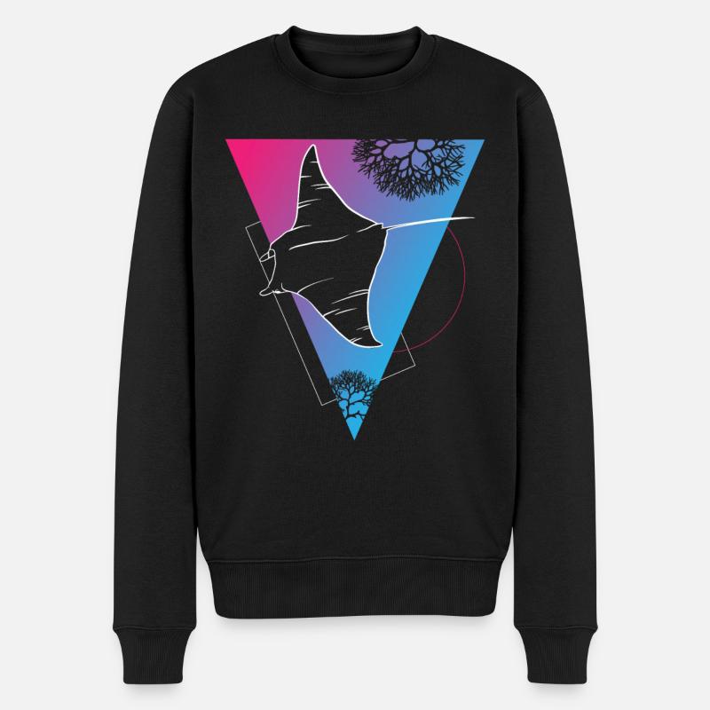 Manta Ray Dämmerungstanz - Männer Premium Bio Pullover - Schwarz