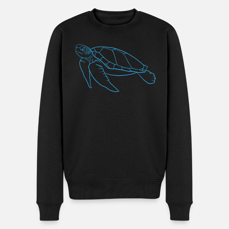 Graceful Sea Turtle Meeresikone - Männer Premium Bio Pullover - Schwarz