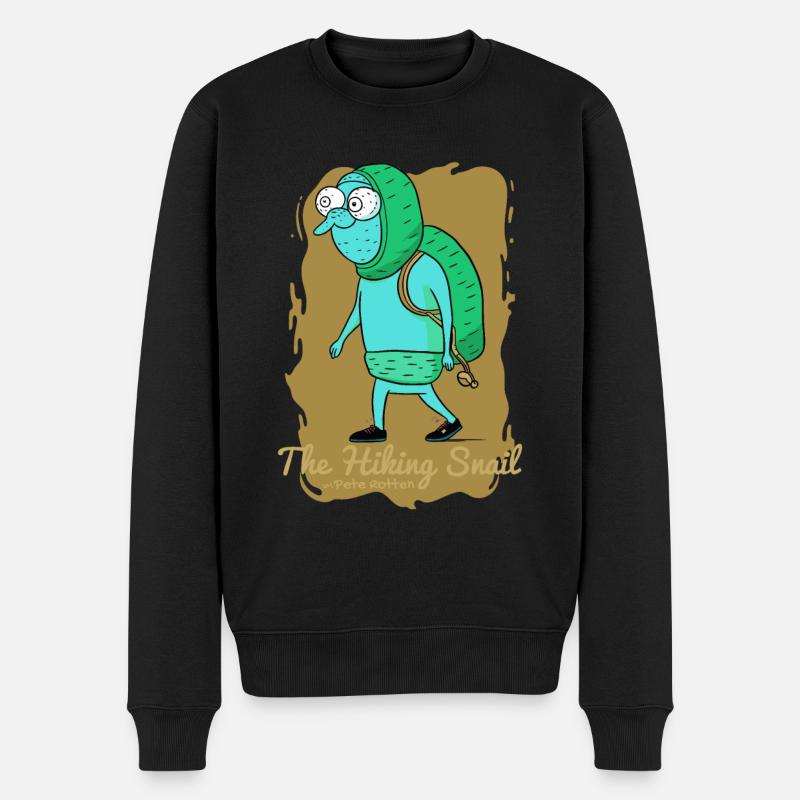 Der Wandernde Schnecke - Männer Premium Bio Pullover - Schwarz