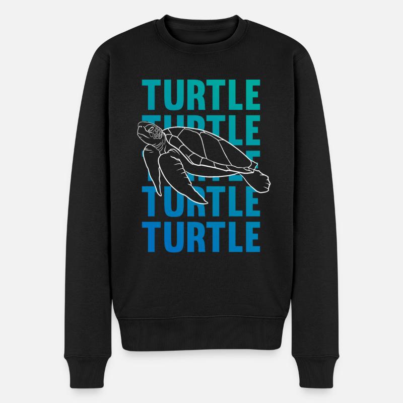 TURTLE Schattenbild Wortkunst Geschenk - Männer Premium Bio Pullover - Schwarz