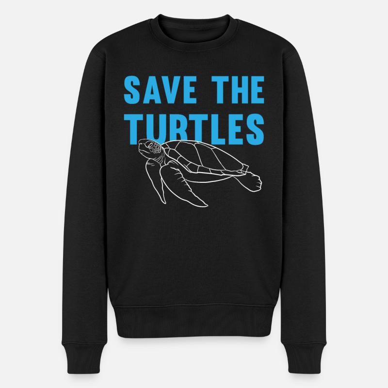 Schützt Schildkröten Umweltbewusst Geschenk - Männer Premium Bio Pullover - Schwarz