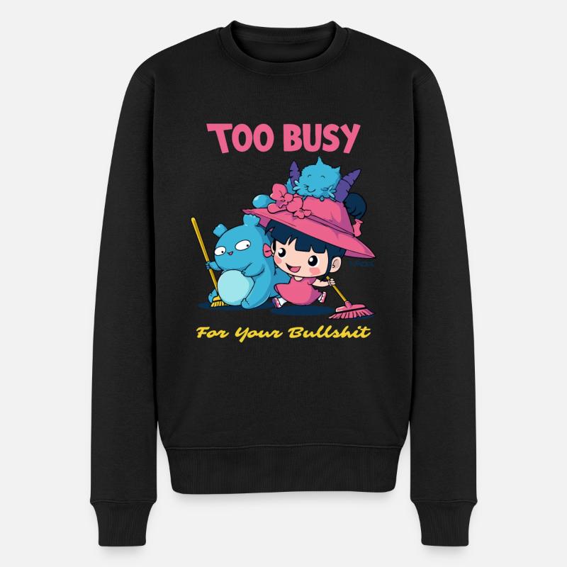 Trop occupé pour votre bavardage - Pull Premium bio Homme - noir