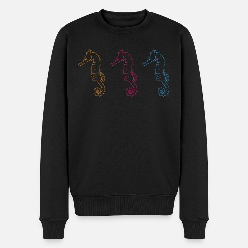 Triade hippocampe mer danse cadeau - Pull Premium bio Homme - noir