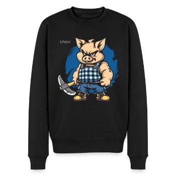 Stolzer Handwerker: Stolz der Arbeiterklasse - Männer Premium Bio Pullover - Schwarz - Vorne - Nico (187cm)