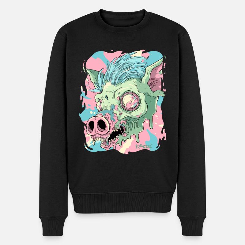 Cochon d’acide psychédélique - Pull Premium bio Homme - noir
