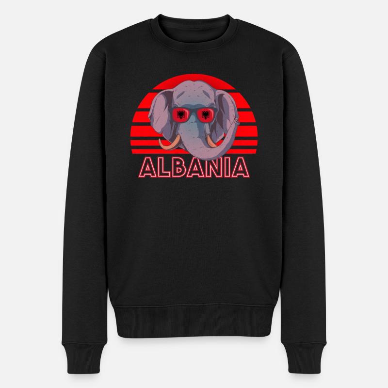 Albanien - Männer Premium Bio Pullover - Schwarz