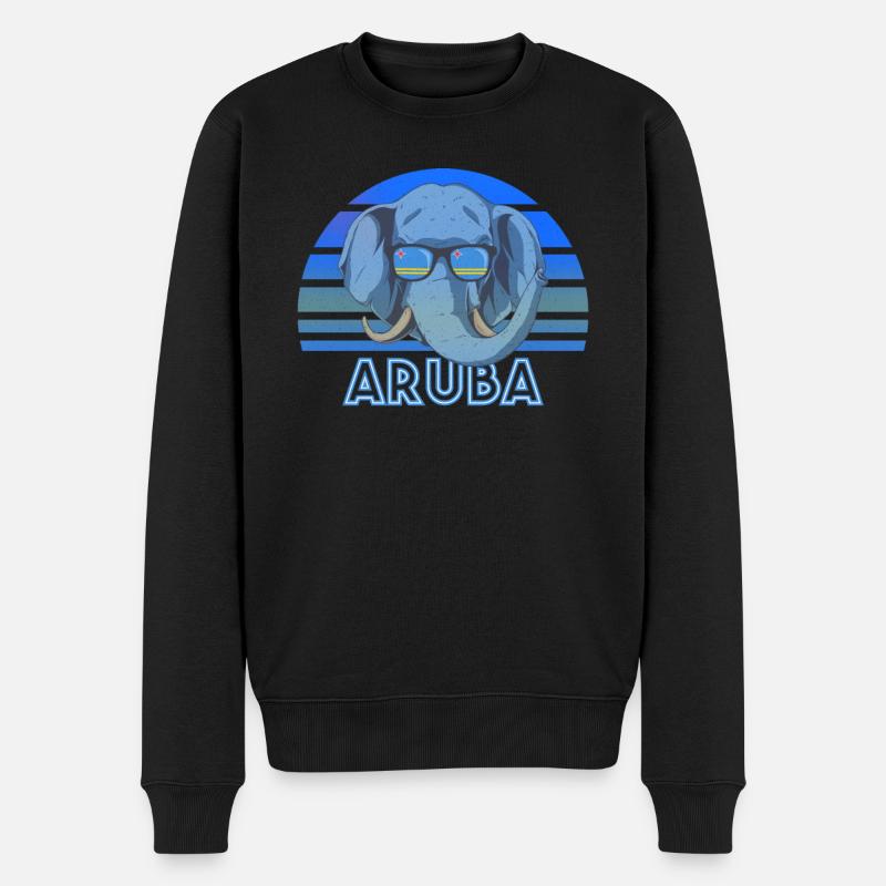 Aruba - Männer Premium Bio Pullover - Schwarz